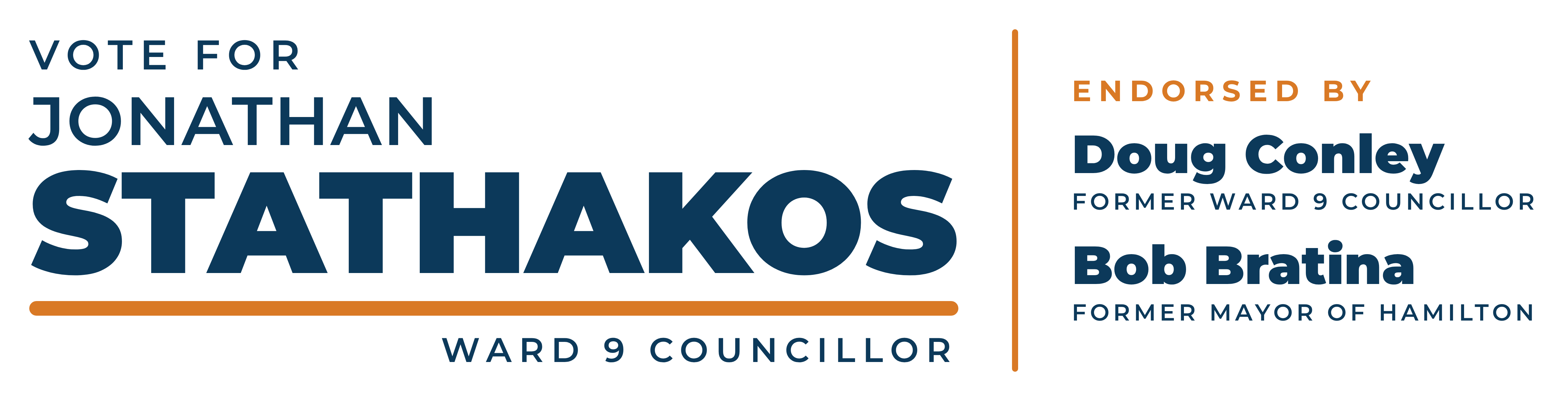 Vote for Jonathan Stathakos, Ward 9 Councillor